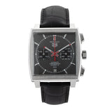 Buy Shop Tag Heuer Monaco Calibre 12 Final Edition Chronograph Grey Dial Black Leather Strap Watch for Men - CAW211J.FC6476 USA Online