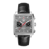 Buy Shop Tag Heuer Monaco Calibre 12 Final Edition Chronograph Grey Dial Black Leather Strap Watch for Men - CAW211J.FC6476 USA Online