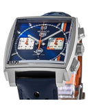 Buy Shop Tag Heuer Monaco Gulf Automatic Chronograph Blue Dial Blue Leather Strap Watch for Men - CBL2115.FC6494 USA Online