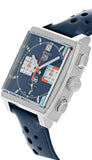 Buy Shop Tag Heuer Monaco Gulf Automatic Chronograph Blue Dial Blue Leather Strap Watch for Men - CBL2115.FC6494 USA Online