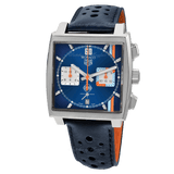 Buy Shop Tag Heuer Monaco Gulf Automatic Chronograph Blue Dial Blue Leather Strap Watch for Men - CBL2115.FC6494 USA Online