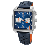 Buy Shop Tag Heuer Monaco Gulf Automatic Chronograph Blue Dial Blue Leather Strap Watch for Men - CBL2115.FC6494 USA Online