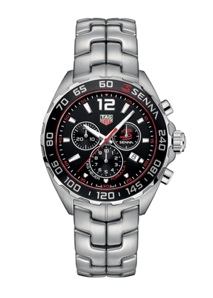 Buy Shop Tag Heuer Senna Chronograph Special Edition Black Dial Silver Steel Strap Watch for Men - CAZ1015.BA0883 USA Online