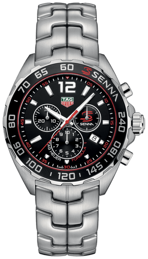 Buy Shop Tag Heuer Senna Chronograph Special Edition Black Dial Silver Steel Strap Watch for Men - CAZ1015.BA0883 USA Online