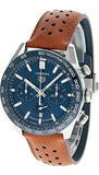 Buy Shop Tag Heuer Carrera Automatic Chronograph Blue Dial Brown Leather Strap Watch for Men - CBN2A1A.FC6537 USA Online