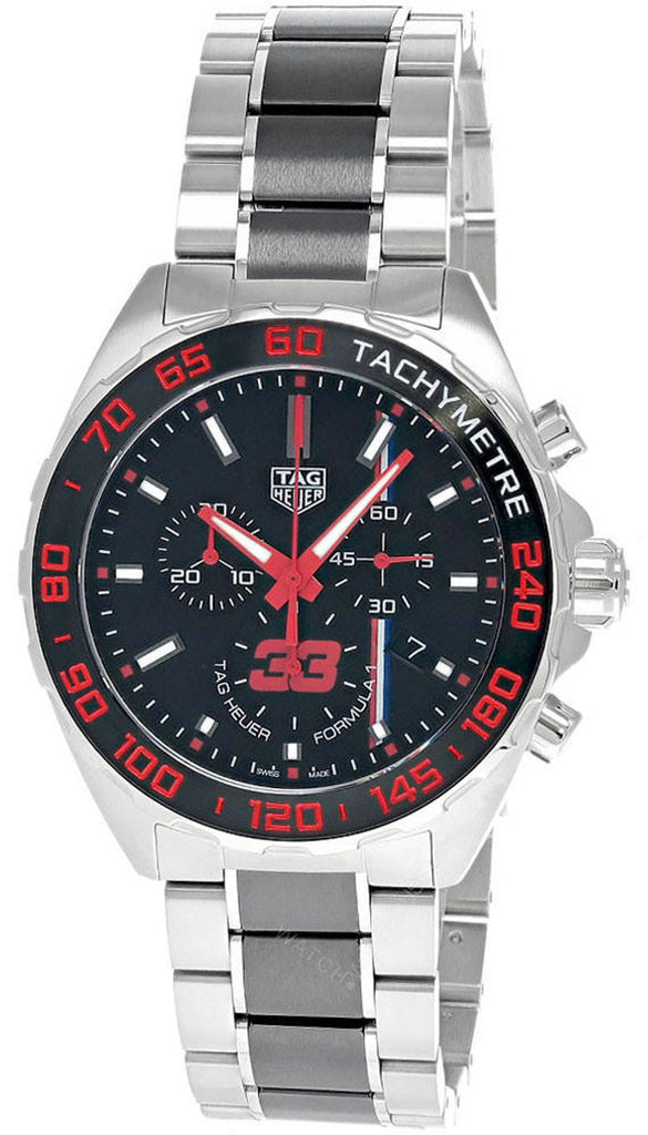 Buy Shop Tag Heuer Formula 1 Max Verstappen Limited Edition Grey Dial Two Tone Steel Strap Watch for Gents - CAZ101U.BA0843 USA Online