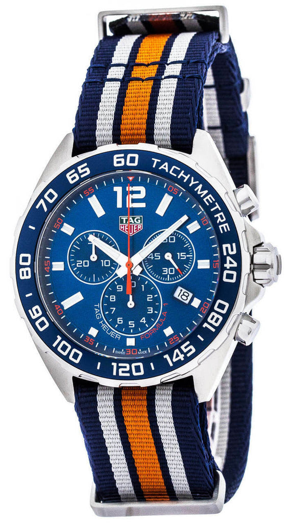 Buy Shop Tag Heuer Formula 1 Quartz Chronograph Blue Dial Two Tone NATO Strap Watch for Men - CAZ1010.FC8196 USA Online