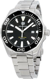 Buy Shop Tag Heuer Aquaracer Quartz Black Dial Silver Steel Strap Watch for Men - WAY101A.BA0746 USA Online