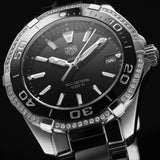 Buy Shop Tag Heuer Aquaracer Quartz Diamonds Black Dial Two Tone Steel Strap Watch for Women - WAY131G.BA0913 USA Online