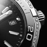 Buy Shop Tag Heuer Aquaracer Quartz Diamonds Black Dial Two Tone Steel Strap Watch for Women - WAY131G.BA0913 USA Online