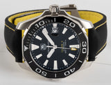 Buy Shop Tag Heuer Aquaracer Calibre 5 Automatic Black Dial Black Nylon Strap Watch for Men - WAY211A.FC6362 USA Online