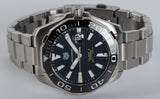 Tag Heuer Aquaracer Black Dial Silver Steel Strap Strap Watch for Men - WAY201A.BA0927