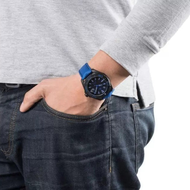 Buy Shop Tag Heuer Aquaracer Calibre 5 Automatic Titanium Blue Dial Blue Nylon Strap Watch for Gents - WAY208B.FC6382 USA Online