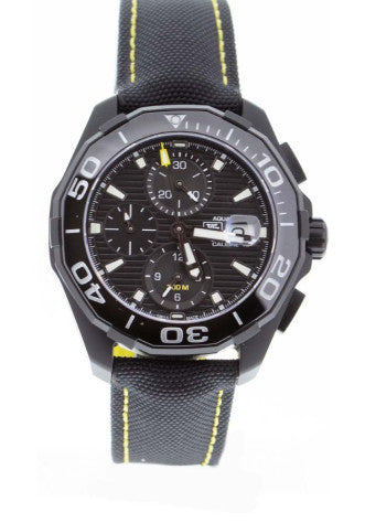 Buy Shop Tag Heuer Aquaracer Chronograph PVD Black Dial Black Nylon Strap Watch for Men - CAY218A.FC6361 USA Online