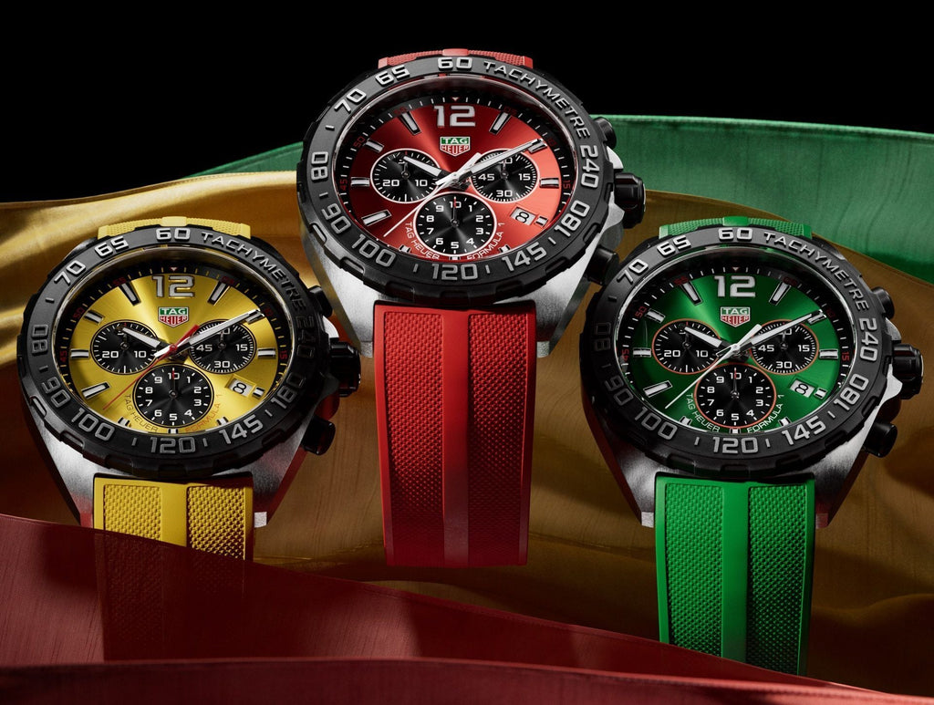 Tag Heuer Formula 1 Chronograph 41mm Red Dial Red Rubber Strap Watch for Men - CAZ101AN.FT8055