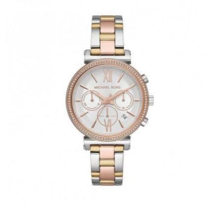 Buy Shop Michael Kors Sofie Chronograph White Dial Two Tone Steel Strap Watch For Women - MK6688 USA Online