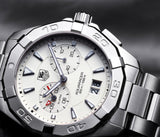 Buy Shop Tag Heuer Aquaracer Chronograph White Dial Silver Steel Strap Watch for Men - WAY111Y.BA0928 USA Online
