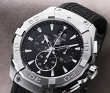 Tag Heuer Aquaracer Quartz Chronograph Black Dial Black Rubber Strap Watch for Men - CAY1110.FT6041