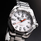 Buy Shop Tag Heuer Aquaracer Quartz White Dial Silver Steel Strap Watch for Men - WBD1111.BA0928 USA Online