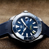Buy Shop Tag Heuer Aquaracer Calibre 5 Automatic Blue Dial Blue Rubber Strap Watch for Men - WAY201B.FT6150 USA Online