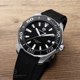 Tag Heuer Aquaracer 40mm Quartz Black Dial Black Rubber Strap Watch for Men -  WAY101A.FT6141