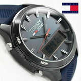 Buy Shop Tommy Hilfiger Digital Analog Blue Dial Blue Rubber Strap Watch For Men - 1791761 USA Online
