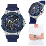 Buy Shop Guess Genesis Multi Function Analog Blue Dial Blue Rubber Strap Watch For Men - W1254G1 USA Online