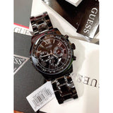 Buy Shop Guess Horizon Chronograph Black Dial Black Steel Strap Watch For Men - W0379G2 USA Online