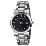 Burberry The City Black Dial Silver Steel Strap Watch for Women - BU9201