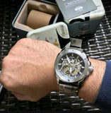 Buy Shop Fossil Modern Machine Automatic Silver Dial Silver Steel Strap Watch for Men - ME3081 USA Online