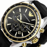 Buy Shop Emporio Armani Sigma Chronograph lack Dial Black Rubber Strap Watch For Men - AR80003 USA Online