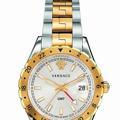 Buy Shop Versace Hellenyium GMT Silver Dial Two Tone Steel Strap Watch for Men - V11030015 USA Online
