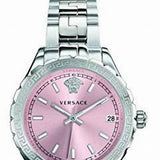 Buy Shop Versace Hellenyium Pink Dial Silver Steel Strap Watch for Women - V12010015 USA Online