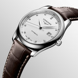 Longines Master Collection Automatic 40mm White Dial Brown Leather Strap Watch for Men - L2.793.4.77.3