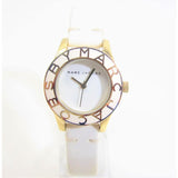 Marc Jacobs Blade White Dial White Leather Strap Watch for Women - MBM1098