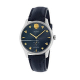 Buy Shop Gucci G Timeless Automatic Blue Dial Black Leather Strap Watch For Men - YA126347 USA Online
