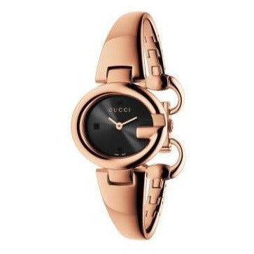 Buy Shop Gucci Guccissima Collection Quartz Black Dial Rose Gold Steel Strap Watch For Women - YA134509 USA Online
