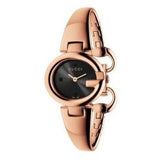 Buy Shop Gucci Guccissima Collection Quartz Black Dial Rose Gold Steel Strap Watch For Women - YA134509 USA Online