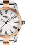 Buy Shop Tissot T Wave Mother of Pearl Dial Two Tone Steel Strap Watch For Women - T112.210.22.113.01 USA Online