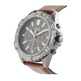 Buy Shop Fossil Garrett Chronograph Grey Dial Brown Leather Strap Watch for Men - FS5770 USA Online