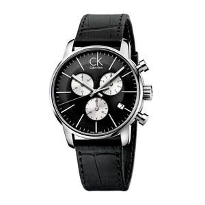Buy Shop Calvin Klein City Chronograph Black Dial Black Leather Strap Watch for Men - K2G271CX USA Online