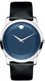 Buy Shop Movado Museum Classic Blue Dial Black Leather Strap Watch for Men - 606610 USA Online