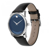Buy Shop Movado Museum Classic Blue Dial Black Leather Strap Watch for Men - 606610 USA Online