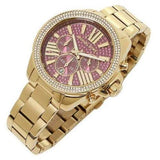 Michael Kors Wren Purple Dial Gold Steel Strap Watch for Women - MK6290