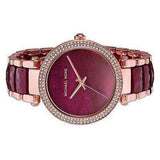 Buy Shop Michael Kors Parker Maroon Dial Two Tone Steel Strap Watch for Women - MK6412 USA Online
