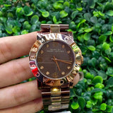 Buy Shop Marc Jacobs Amy Grey Dial Two Tone Steel Strap Watch for Women - MBM3195 USA Online