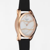 Buy Shop Tissot T Wave Diamond Mother of Pearl Dial Black Leather Strap Watch For Women - T112.210.36.111.00 USA Online