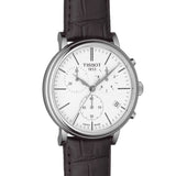 Buy Shop Tissot Carson Premium Chronograph White Dial Brown Leather Strap Watch For Men - T122.417.16.011.00 USA Online