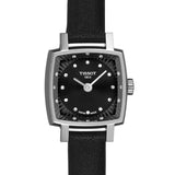 Buy Shop Tissot Lovely Square Quartz Diamonds Black Dial Black Leather Strap Watch For Women - T058.109.16.056.00 USA Online