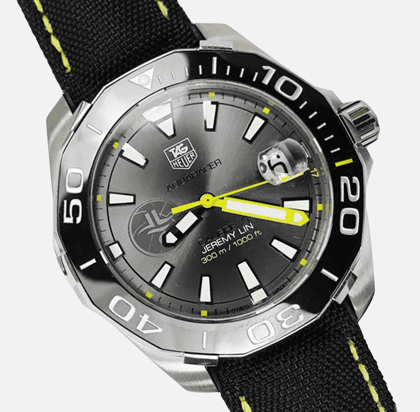 Buy Shop Tag Heuer Aquaracer Jeremy Lin Special Edition Grey Dial Black Nylon Strap Watch for Men - WAY211F.FC6362 USA Online